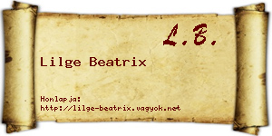 Lilge Beatrix névjegykártya